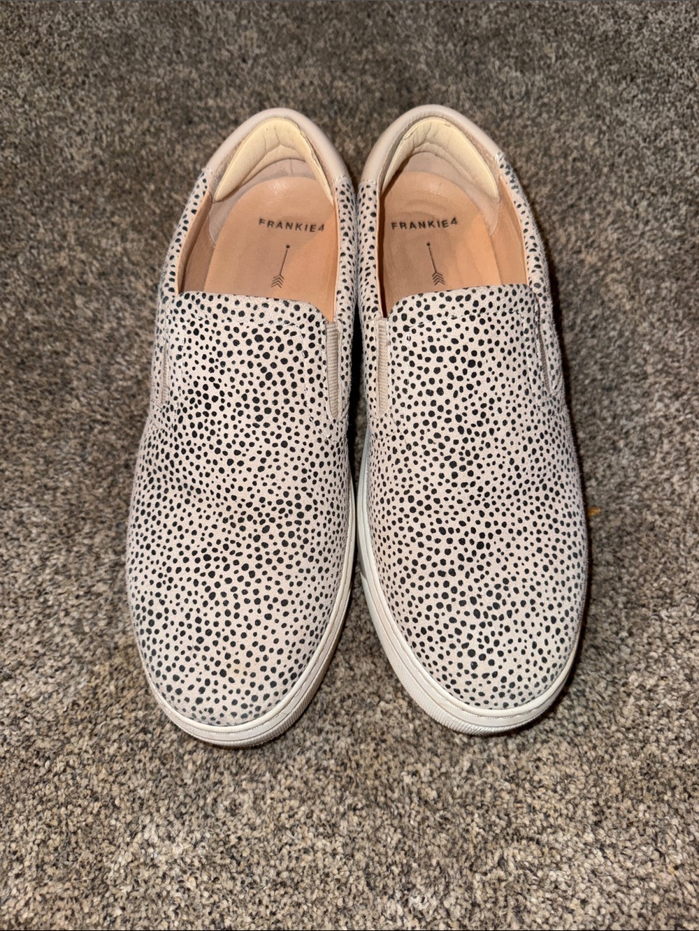 FRANKiE4 Black & White Spotted Slip-On Sneakers